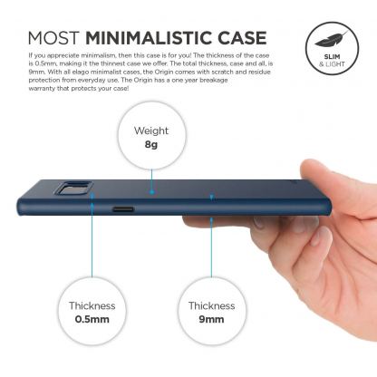 Elago Origin Case - тънък полипропиленов кейс (0.3 mm) за Samsung Galaxy Note 8 (тъмносин) 3