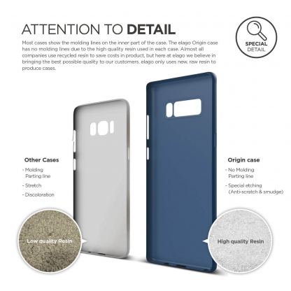 Elago Origin Case - тънък полипропиленов кейс (0.3 mm) за Samsung Galaxy Note 8 (тъмносин) 4