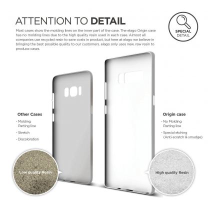 Elago Origin Case - тънък полипропиленов кейс (0.3 mm) за Samsung Galaxy Note 8 (бял) 5