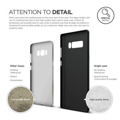 Elago Origin Case - тънък полипропиленов кейс (0.3 mm) за Samsung Galaxy Note 8 (черен) 4