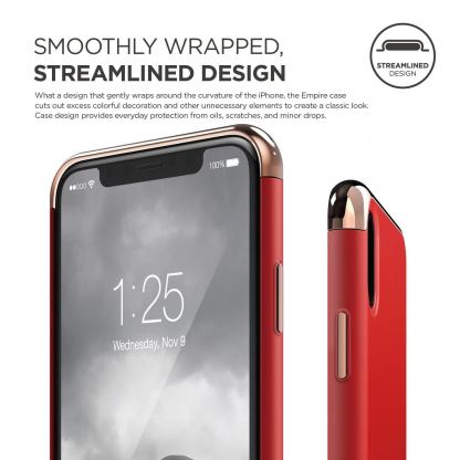Elago Empire Case - качетвен хибриден кейс за iPhone XS, iPhone X (червен) 6