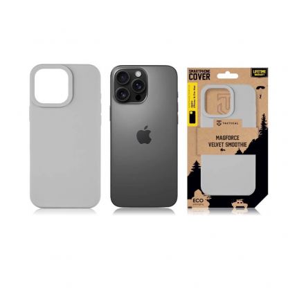 Силиконов калъф с MagSafe за iPhone 16 Pro Max - Tactical MagForce Velvet Smoothie Cover (сив) 5