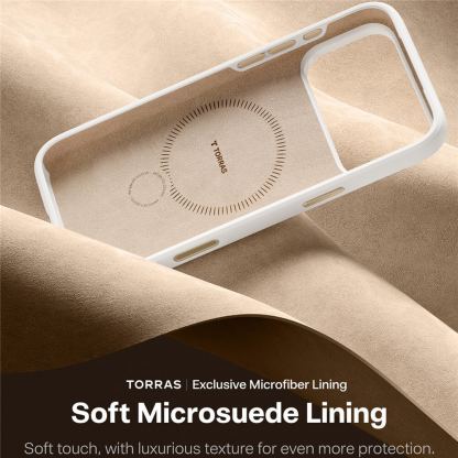 Силиконов (TPU) калъф с вградена поставка и MagSafe за iPhone 17 Pro - Torras QPRO Silicone Series (бял) 7