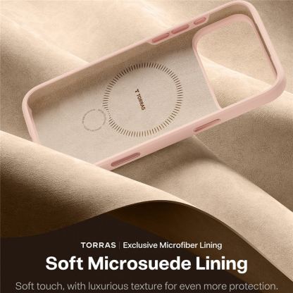 Силиконов (TPU) калъф с вградена поставка и MagSafe за iPhone 17 Pro Max - Torras QPRO Silicone Series (розов) 3