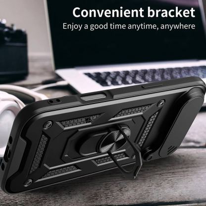 Хибриден удароустойчив кейс с пръстен против изпускане за iPhone 17 Air - Techsuit CamShield Case (розово злато) 6