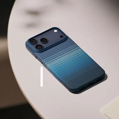 Кевларен кейс с MagSafe за iPhone 17 - Pitaka PitaTap MagEZ 7 Ultra Slim Case Aramid Fiber (тъмносин) 4