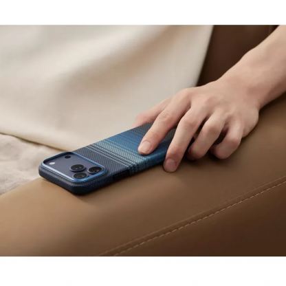 Кевларен кейс с MagSafe за iPhone 17 Air - Pitaka PitaTap MagEZ 7 Ultra Slim Case Aramid Fiber (тъмносин) 5