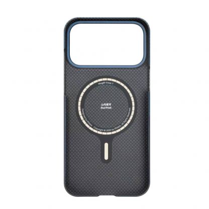 Кевларен кейс с MagSafe за iPhone 17 Pro - Pitaka StarPeak MagEZ 7 Ultra Slim Case Aramid Fiber (тъмносин) 2