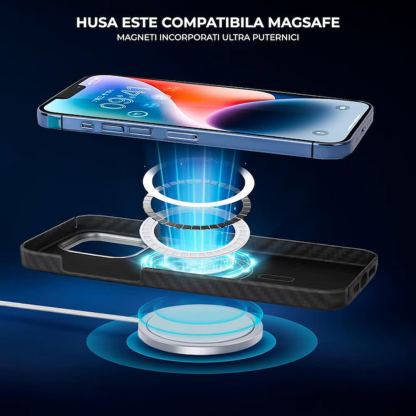Кевларен кейс с MagSafe за iPhone 17 Pro - Techsuit Aramid Fiber MagSafe Ultra Slim Case (черен) 6