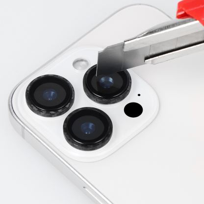 Предпазни стъклени лещи за камерата на iPhone 16 Pro, iPhone 16 Pro Max - Tel Protect Titanium Aramid Tempered Glass Camera Lens Protector (карбон) 8