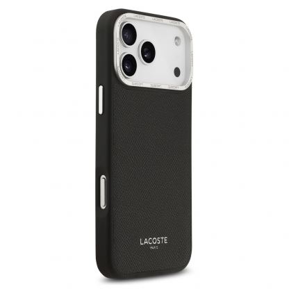 Дизайнерски кожен кейс с MagSafe за iPhone 17 Pro - Lacoste PU Champs Elysees MagSafe Leather Hard Case (черен) 4