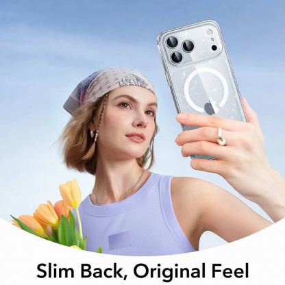 Хибриден кейс с висока степен на защита с MagSafe за iPhone 17 Pro - ESR Classic Hybrid HaloLock Shimmer MagSafe Case (прозрачен) 5