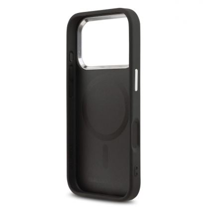 Дизайнерски кожен кейс с MagSafe за iPhone 17 Pro - Karl Lagerfeld PU Karl and Choupette Heads Pins MagSafe Case (черен) 6