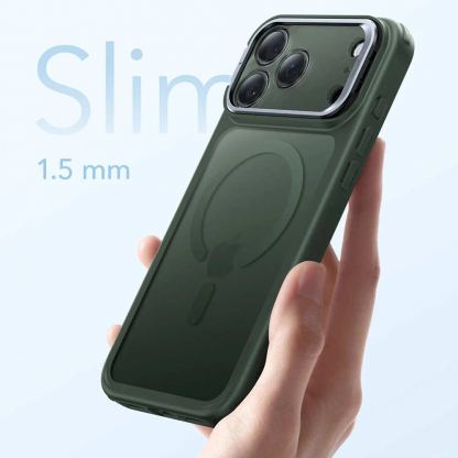 Хибриден кейс с висока степен на защита с MagSafe за iPhone 17 Pro Max - ESR Classic Hybrid HaloLock Kickstand MagSafe Case (зелен-прозрачен) 2