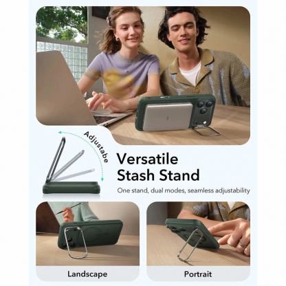 Хибриден кейс с висока степен на защита с MagSafe за iPhone 17 Pro Max - ESR Classic Hybrid HaloLock Kickstand MagSafe Case (зелен-прозрачен) 4