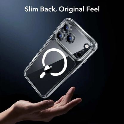 Хибриден удароустойчив кейс с MagSafe и стъклено защитно покритие за дисплея на iPhone 17 Pro Max - ESR Classic Hybrid HaloLock Protection Set (прозрачен) 7