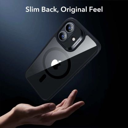 Хибриден удароустойчив кейс с MagSafe и стъклено защитно покритие за дисплея на iPhone 17 - ESR Classic Hybrid HaloLock Protection Set (черен-прозрачен) 6