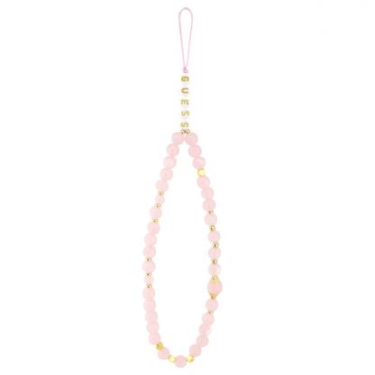 Дизайнерски кожен кейс с връзка за ръка за iPhone 17 Pro Max - Guess PU 4G Metal Logo Strap Case (розов) 6