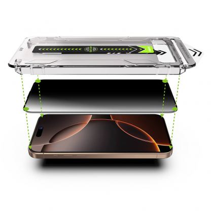 Калено стъклено защитно покритие с определен ъгъл на виждане на iPhone 17 Pro Max - Techsuit TitanGlass Privacy Full Cover Tempered Glass (черен-прозрачен) 5