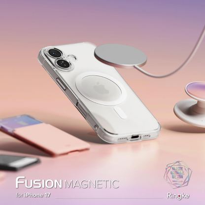 Хибриден кейс с висока степен на защита с MagSafe за iPhone 17 - Ringke Fusion Magnetic Case (прозрачен-мат) 7