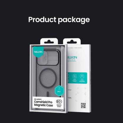 Хибриден удароустойчив кейс с MagSafe за iPhone 17 - Nillkin CamShield Pro Magnetic Hard Case (черен-прозрачен) 10