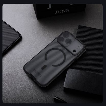 Хибриден удароустойчив кейс с MagSafe за iPhone 17 Pro Max - Nillkin CamShield Pro Magnetic Hard Case (черен-прозрачен) 9