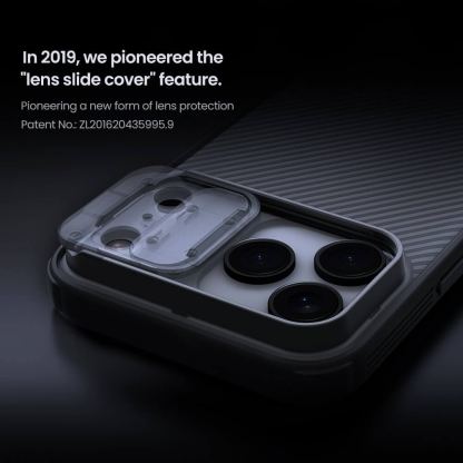 Хибриден удароустойчив кейс за iPhone 17 Pro Max - Nillkin CamShield Pro Hard Case (черен-прозрачен) 4
