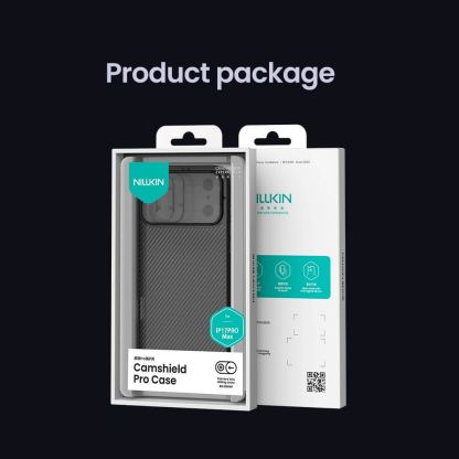 Хибриден удароустойчив кейс за iPhone 17 Pro Max - Nillkin CamShield Pro Hard Case (черен-прозрачен) 7