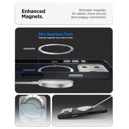 Силиконов (TPU) калъф с висока степен на защита с MagSafe за iPhone 17 Pro - Spigen Nano Pop MagSafe Case (черен) 12