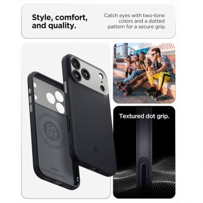 Силиконов (TPU) калъф с висока степен на защита с MagSafe за iPhone 17 Pro - Spigen Nano Pop MagSafe Case (черен) 13