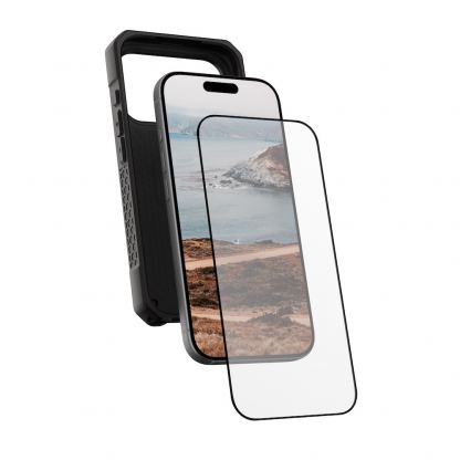 Най-висок клас стъклено защитно покритие за външния дисплей на iPhone 17 Pro - Urban Armor Gear Glass Shield Screen Protector (черен-прозрачен) 6