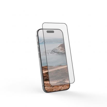 Най-висок клас стъклено защитно покритие за външния дисплей на iPhone 17 Pro - Urban Armor Gear Glass Shield Screen Protector (черен-прозрачен) 7