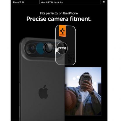 2 комплекта предпазни стъклени лещи за камерата на iPhone 17 Air - Spigen Glas.tR EZ Fit Optik Pro Lens Protector 2 Pack (черен) 10