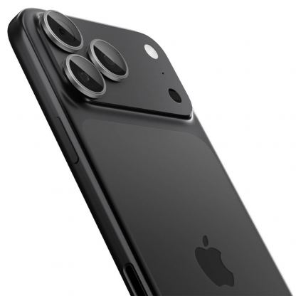 2 комплекта предпазни стъклени лещи за камерата на iPhone 17 Pro, iPhone 17 Pro Max, iPhone 16 Pro, iPhone 16 Pro Max, iPhone 15 Pro, iPhone 15 Pro Max - Spigen Glass tR EZ Fit Optik Pro Lens Protector 2 Pack (тъмносив) 3