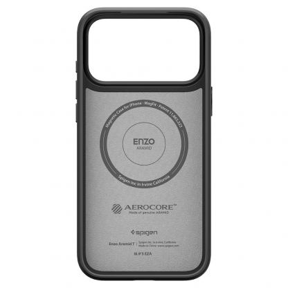 Кевларен кейс с MagSafe за iPhone 17 Pro Max - Spigen Enzo Aramid T MagSafe Case (черен) 4