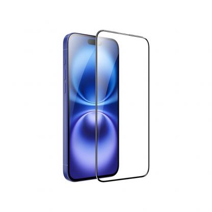 Калено стъклено защитно покритие за дисплея на iPhone 16, iPhone 15 - Mobile Origin EasyGlass Full Cover Tempered Glass (черен-прозрачен) 2