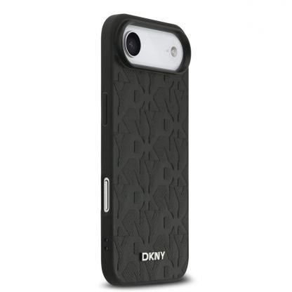 Дизайнерски кожен кейс с MagSafe за iPhone 17 Air - DKNY PU Leather Grid Pattern Magsafe Leather Hard Case (черен) 4