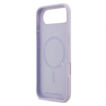 Дизайнерски силиконов кейс с MagSafe за iPhone 17 Air - Karl Lagerfeld Liquid Silicone Karl and Choupette Heads MagSafe Case (лилав) 6