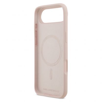 Дизайнерски силиконов кейс с MagSafe за iPhone 17 Air - Karl Lagerfeld Liquid Silicone Karl and Choupette Heads MagSafe Case (розов) 6