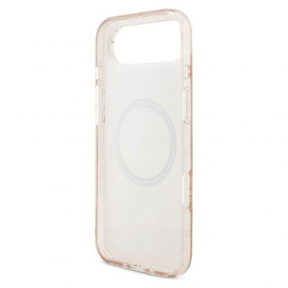 Хибриден удароустойчив кейс с MagSafe и връзка за ръка за iPhone 17 Air - Guess IML Flower Allover Strap MagSafe Case (розов) 5