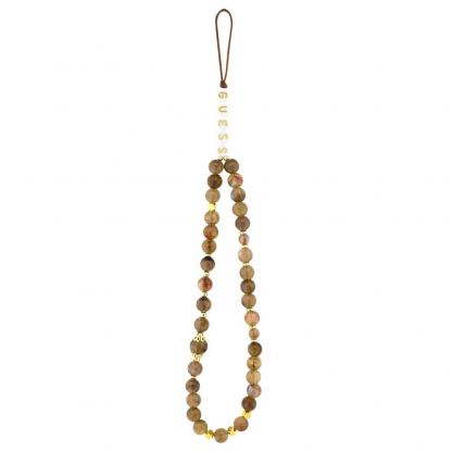 Дизайнерски кожен кейс с връзка за ръка за iPhone 17 Air - Guess PU 4G Metal Logo Strap Case (кафяв) 6