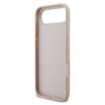 Дизайнерски кожен кейс с връзка за ръка за iPhone 17 Air - Guess PU 4G Metal Logo Strap Case (розов) 5