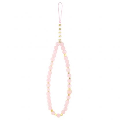 Дизайнерски кожен кейс с връзка за ръка за iPhone 17 Air - Guess PU 4G Metal Logo Strap Case (розов) 6