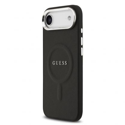 Дизайнерски кожен кейс с MagSafe за iPhone 17 Air - Guess PU Saffiano MagSafe Case (черен) 2
