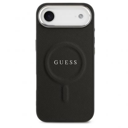 Дизайнерски кожен кейс с MagSafe за iPhone 17 Air - Guess PU Saffiano MagSafe Case (черен) 3