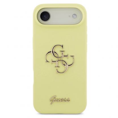 Силиконов (TPU) калъф за iPhone 17 Air - Guess Liquid Silicone 4G Metal Logo Case (жълт) 3