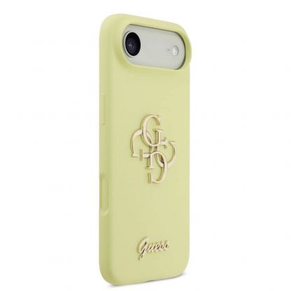 Силиконов (TPU) калъф за iPhone 17 Air - Guess Liquid Silicone 4G Metal Logo Case (жълт) 4