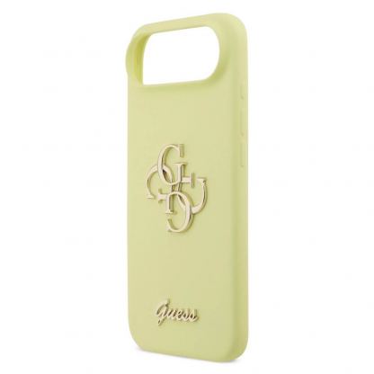 Силиконов (TPU) калъф за iPhone 17 Air - Guess Liquid Silicone 4G Metal Logo Case (жълт) 5