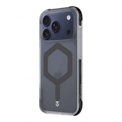 Хибриден удароустойчив кейс с MagSafe за iPhone 17 Pro - Tactical MagForce Hexagon Cover (черен-прозрачен) 3