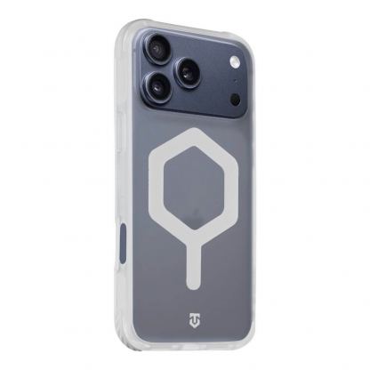Хибриден удароустойчив кейс с MagSafe за iPhone 17 Pro Max - Tactical MagForce Hexagon Cover (бял-прозрачен) 2